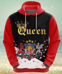 Valentines Day Hoodie Latvia Queen Valentine 3D Hoodie