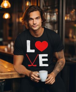 Valentines Day Ice Hockey Heart Sport Shirt