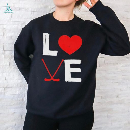 Valentines Day Ice Hockey Heart Sport Shirt