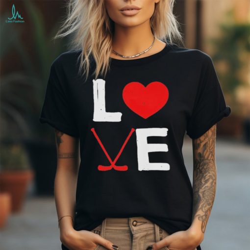 Valentines Day Ice Hockey Heart Sport Shirt