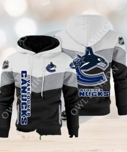 Vancouver Canucks NHL Hockey Black White Printed Hoodie