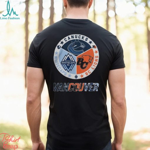 Vancouver Sports Teams Canucks x BC Lions and Whitecaps FC Logo 2023 T Shirt