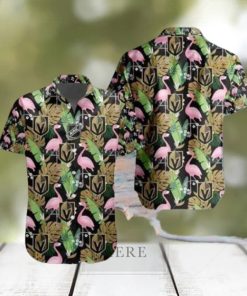 Vegas Golden Knights NHL Hawaiian Shirt Flamingo Pattern Beach Vacation Gift