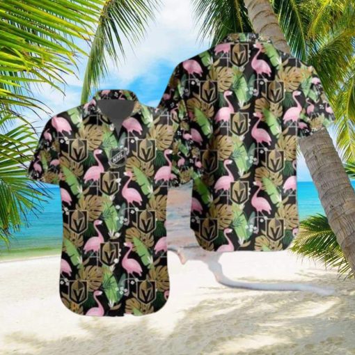 Vegas Golden Knights NHL Hawaiian Shirt Flamingo Pattern Beach Vacation Gift