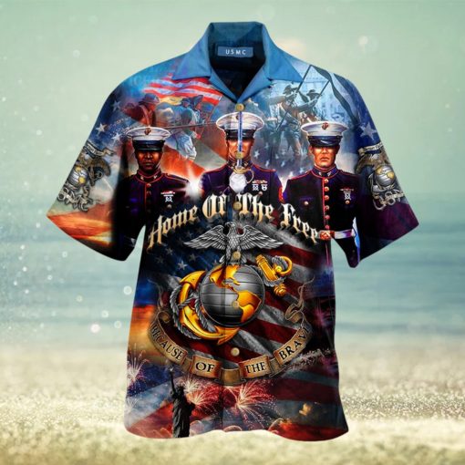 Veteran Day Gifts Veteran Aloha Shirt Marine Corps Because Of The Brave Hawaiian Military Hawaii Shirt