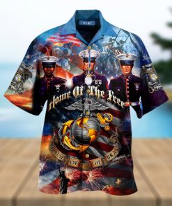 Veteran Day Gifts Veteran Aloha Shirt Marine Corps Because Of The Brave Hawaiian Military Hawaii Shirt