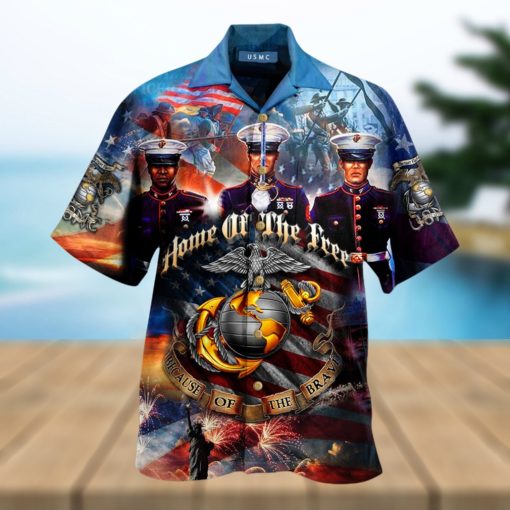 Veteran Day Gifts Veteran Aloha Shirt Marine Corps Because Of The Brave Hawaiian Military Hawaii Shirt