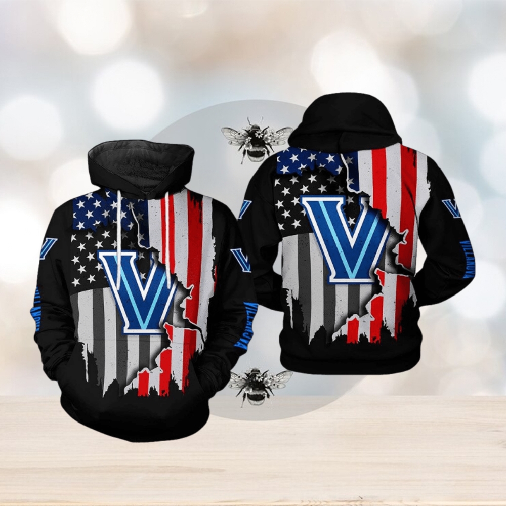 Villanova Wildcats NCAA US Flag 3D Printed Hoodie Villanova Wildcats NCAA US Flag 3D Printed Hoodie