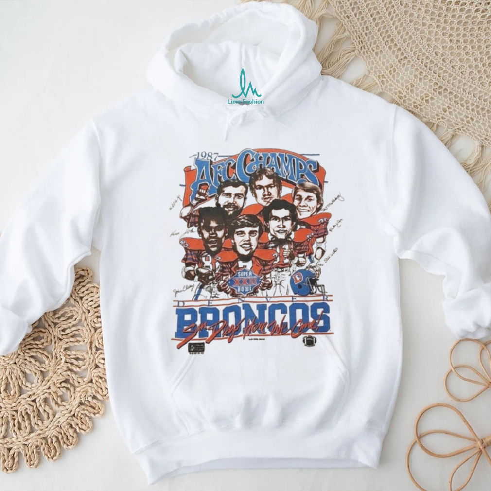 Vintage 1980s USA Made NFL Denver Broncos Super Bowl Caricature 1987 T Shirt Vintage 1980s USA Made NFL Denver Broncos Super Bowl Caricature 1987 T Shirt