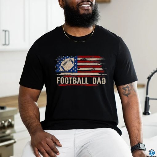 Vintage Football Dad American Usa Flag Sports Gift Shirt