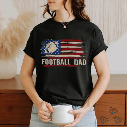 Vintage Football Dad American Usa Flag Sports Gift Shirt