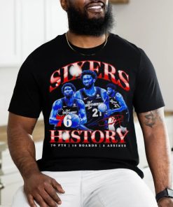 Vintage Joel Embiid Philadelphia 76ers sixers history signature shirt