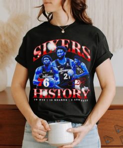 Vintage Joel Embiid Philadelphia 76ers sixers history signature shirt
