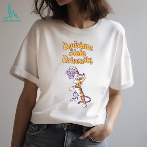 Vintage LSU Dunking Tiger Basketball Shirt Unisex Gray shirt