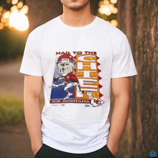 Vintage Salem Sportswear NFL Kansas City Chiefs Football Joe Montana Caricature Cartoon T shirt