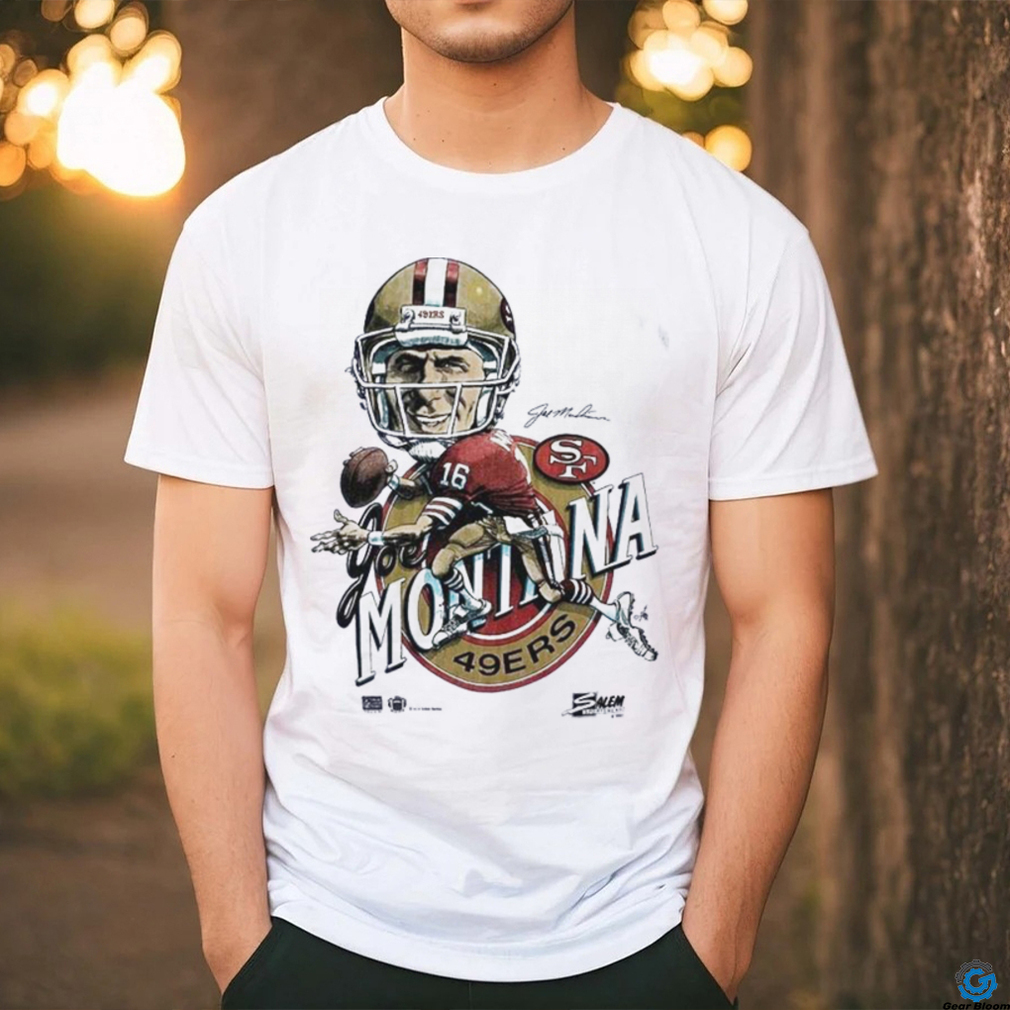 NFL JOE MONTANA SALEM SPORTSWEAR NFL 49ERS CARICATURE shirt - teejeep
