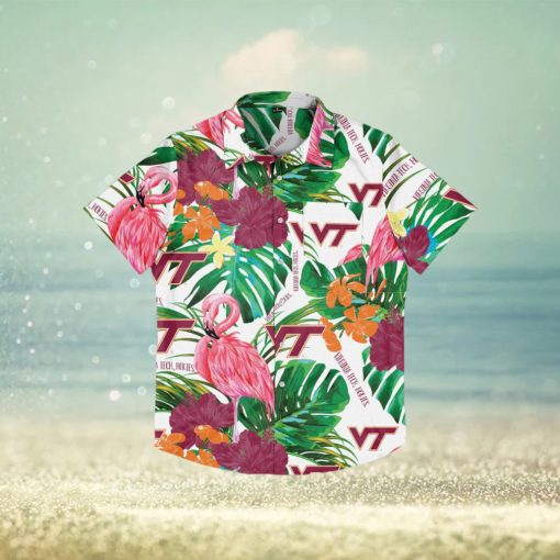 Virginia Tech Hokies Flamingo Hawaiian Shirt