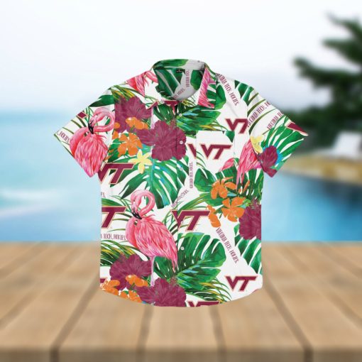 Virginia Tech Hokies Flamingo Hawaiian Shirt