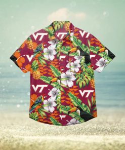 Virginia Tech Hokies Floral Hawaiian Shirt