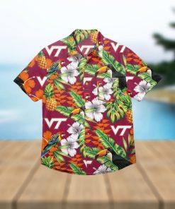 Virginia Tech Hokies Floral Hawaiian Shirt