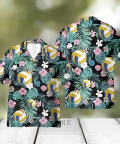 Volleyball Tropical Leaves Pattern Hawaii Shirt 3D Printed Gift For Summer