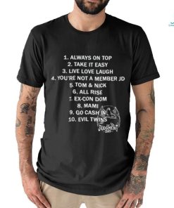 WWE All Rise The Judgment Day Live Love Laugh The Hottest Band In The World Abbey Road Tracklist Two Sides Print Unisex T Shirt