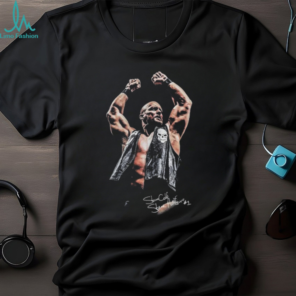 WWE Stone Cold Steve Austin Washed Mens Short Sleeve Shirt WWE Stone Cold Steve Austin Washed Mens Short Sleeve Shirt