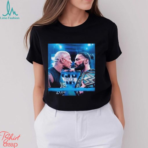 WWE Wrestle Mania 40 The Rock And Roman Reigns Face To Face Find Out The Real Head Of The Table Unisex T Shirt