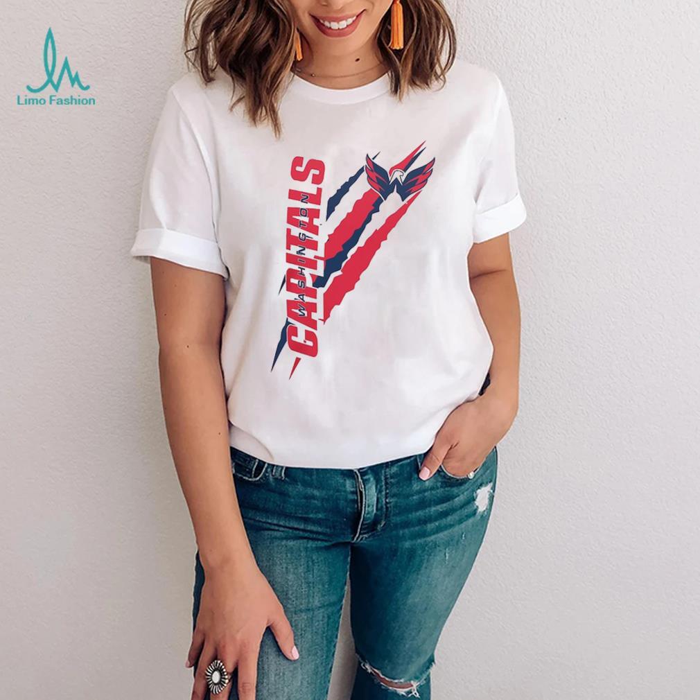 Washington Capitals Starter White Color Scratch T Shirt Washington Capitals Starter White Color Scratch T Shirt