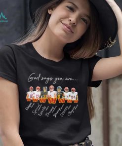 Washington Commanders god says you are unique special lovely precious strong chosen forgiven shirt