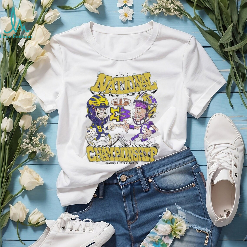 Washington Huskie Michigan Wolverines 2024 national championship january 8 2024 h tine tx Unisex Tshirt Washington Huskie Michigan Wolverines 2024 national championship january 8 2024 h tine tx Unisex Tshirt