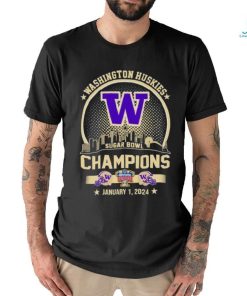 Washington Huskies Champions 2024 Sugar Bowl City Skyline Shirt