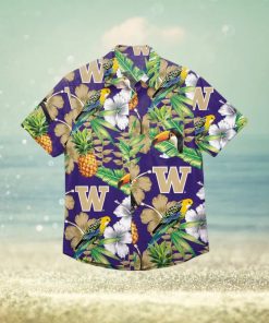 Washington Huskies Floral Hawaiian Shirt