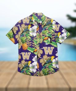 Washington Huskies Floral Hawaiian Shirt