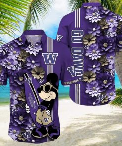 Washington Huskies Hawaiian Shirt Mickey Love Surfing Trending Summer Gift