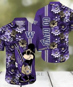 Washington Huskies Hawaiian Shirt Mickey Love Surfing Trending Summer Gift