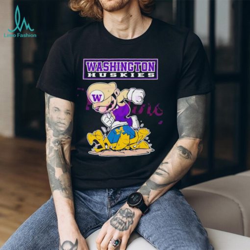 Washington Huskies Michigan Wolverines Mario Washington Huskies Stomp On Michigan T shirt