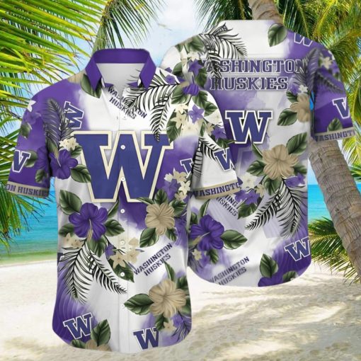 Washington Huskies NCAA Hawaiian Shirt Sun Showerstime Aloha Shirt