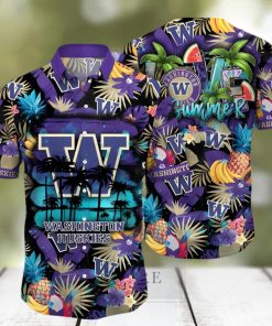Washington Huskies NCAA Hawaiian Shirt Tan Linestime Aloha Shirt
