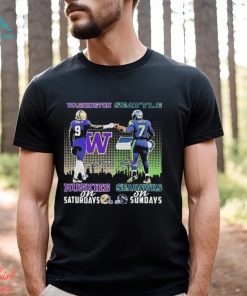 Washington Huskies Penix Jr On Saturdays Seattle Seahawks Smith On Sundays Signatures Shirt