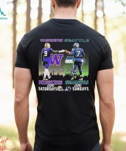 Washington Huskies Penix Jr On Saturdays Seattle Seahawks Smith On Sundays Signatures Shirt