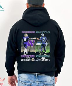 Washington Huskies Penix Jr On Saturdays Seattle Seahawks Smith On Sundays Signatures Shirt