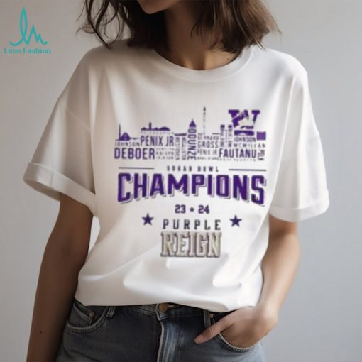 Washington Huskies Player Names Skyline 2024 Sugar Bowl Champions Purple Reign T Shirt