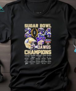 Washington Huskies Sugar Bowl champions 2024 go Dawg all players signatures helmet shirt