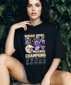 Washington Huskies Sugar Bowl champions 2024 go Dawg all players signatures helmet shirt