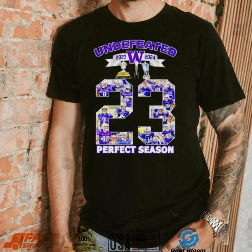 Washington Huskies undefeated 2023 2024 perfect season signatures shirt