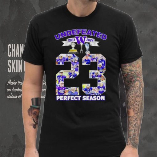 Washington Huskies undefeated 2023 2024 perfect season signatures shirt