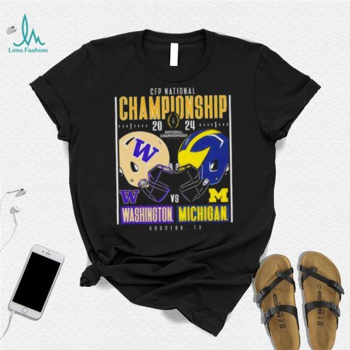Washington Huskies vs Michigan Wolverines 2024 CFP national championship Houston Texas helmet head to head shirt