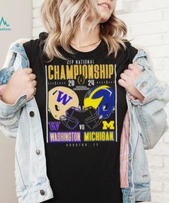 Washington Huskies vs Michigan Wolverines 2024 CFP national championship Houston Texas helmet head to head shirt