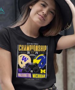Washington Huskies vs Michigan Wolverines 2024 CFP national championship Houston Texas helmet head to head shirt